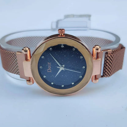Women’s Stainless Steel Classic Wrist Watch – Quartz Movement, Magnetic Chain Strap - JSJunoon.com