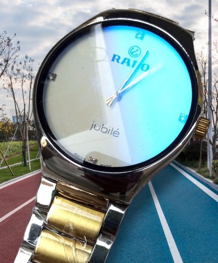 JS JUNOON Men's Golden Analogue Watch – Stainless Steel, Battery Operated, Water Resistant, 12-Hour Display, 1 Pc