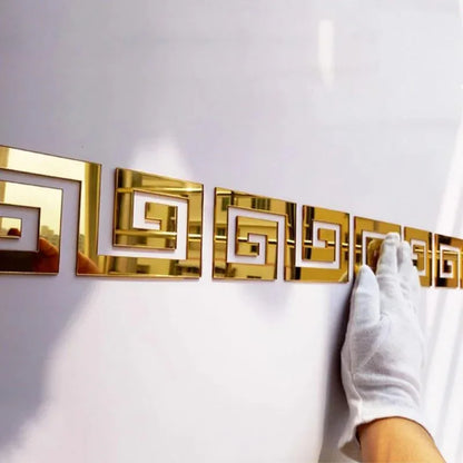 Pack of 8 Golden Acrylic Mirrors – Square Wall Decoration Stickers, 2.5 Inch - JSJunoon.com