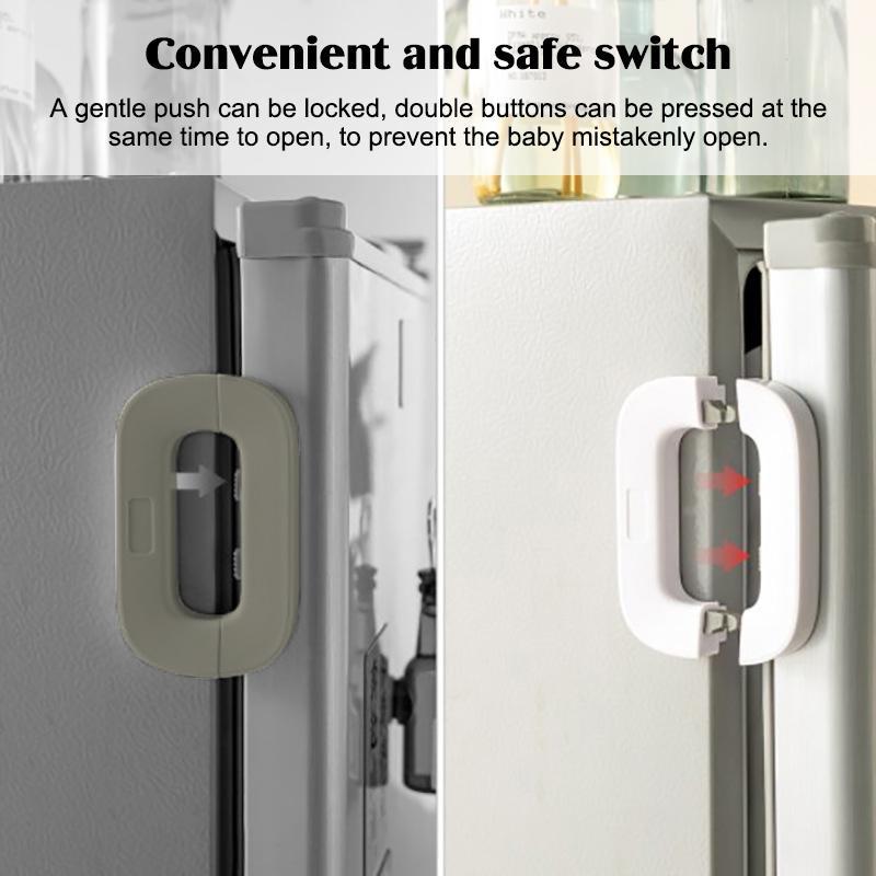 Fridge Child Safety Lock with Keys – Durable Plastic Baby Proof Refrigerator Lock