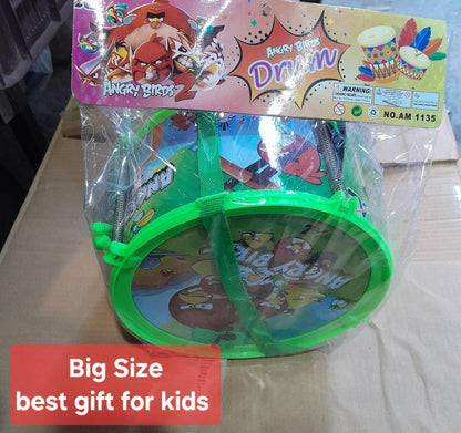 Colourful Plastic Musical Drum for Kids – 1 Pc (Green & Pink) - JSJunoon.com