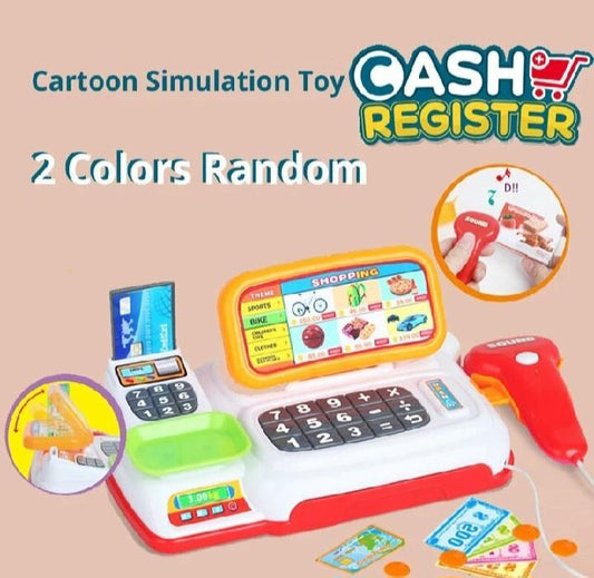 Plastic Cash Register Toy with Light & Sound – 13 Pcs Play Set for Kids
