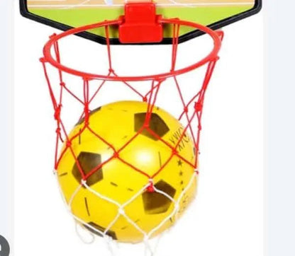 Multicolor Wall Hanging Basket Ball – Fun Kids Storage & Play Set with 6-Inch Ball, Ages 1–10 - JSJunoon.com