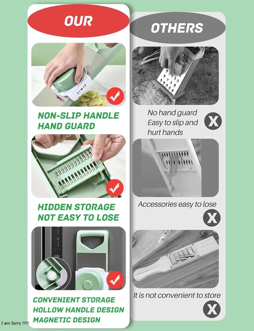 Vegetable Slicer – Durable ABS Plastic Kitchen Cutter