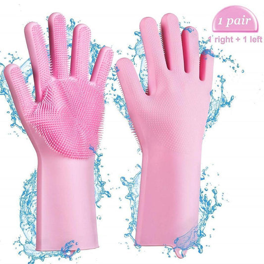 Multifunctional Rubber Dish Washing Gloves – Textured Scrubbing Gloves for Kitchen & Home Cleaning - JSJunoon.com