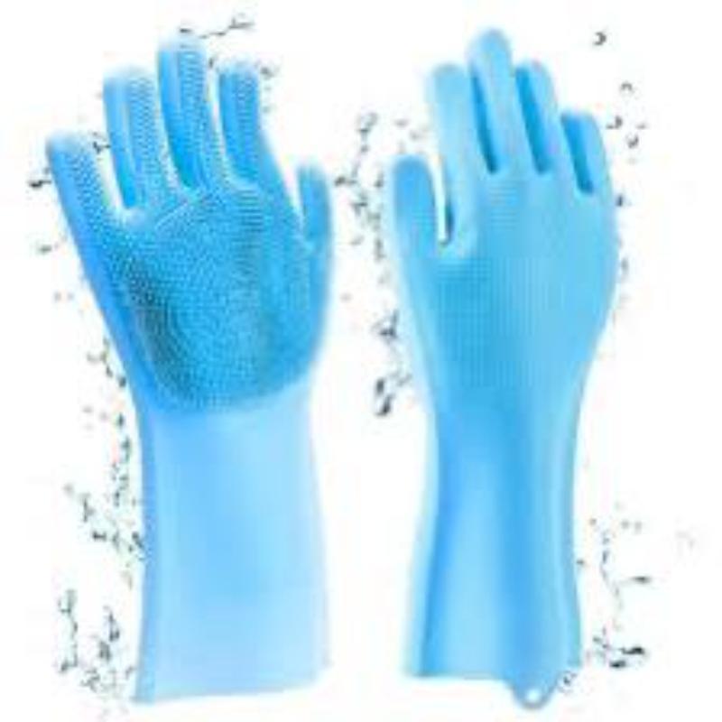 Multifunctional Rubber Dish Washing Gloves – Textured Scrubbing Gloves for Kitchen & Home Cleaning