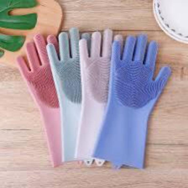 Multifunctional Rubber Dish Washing Gloves – Textured Scrubbing Gloves for Kitchen & Home Cleaning