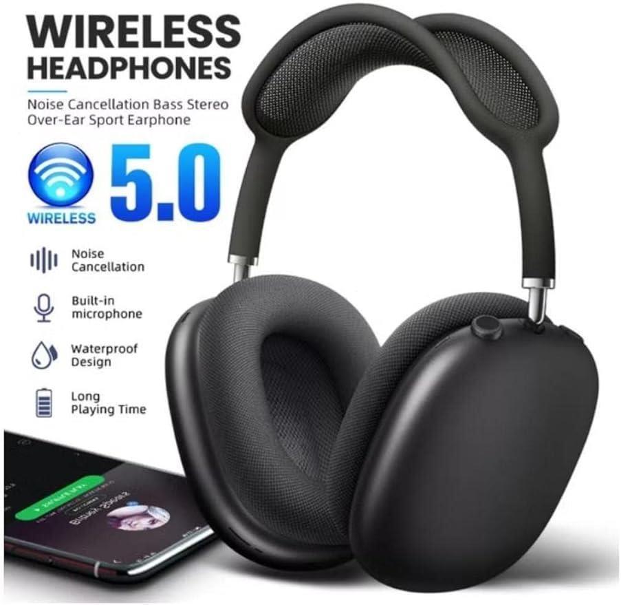 Black Wireless Headphone | Comfortable Over-Ear Design | Durable ABS Build
