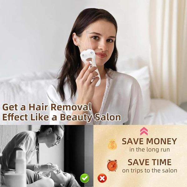 Painless Hair Removal Face & Body Threading Tool – Quick & Gentle Hair Remover for Smooth Skin, Suitable for Sensitive Skin, 1 Pc (White)