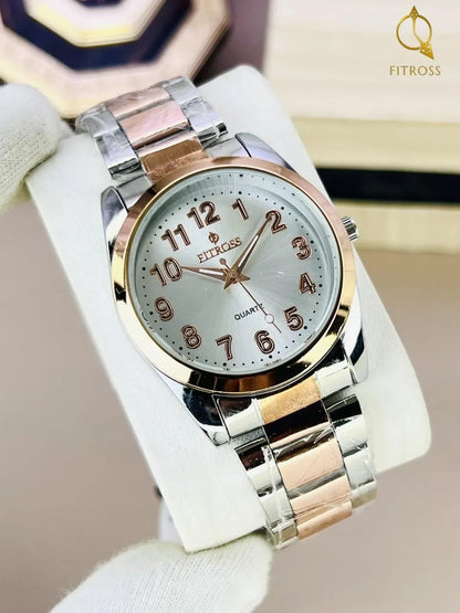 Men’s Stainless Steel Quartz Analogue Watch – Silver Chain Strap, 24-Hour Display, Water Resistant - JSJunoon.com