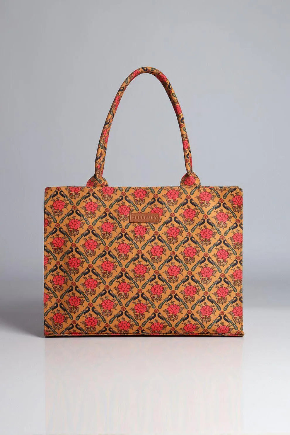 Girl’s Canvas Printed Tote Bag – Large Capacity Shoulder Bag with Inside Pocket