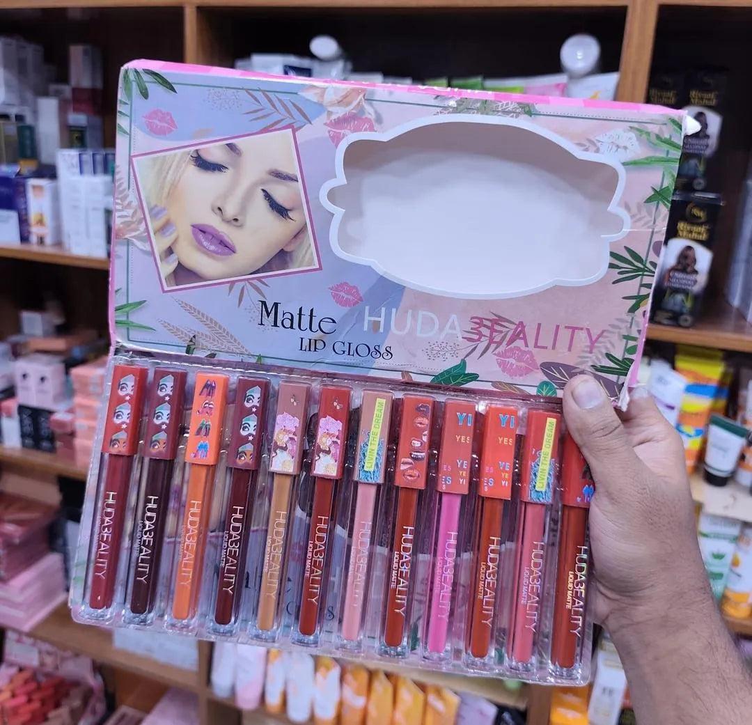 Multicolor High Pigmented Lip Gloss | 12 Pcs Gloss Set with Cool Undertone Finish