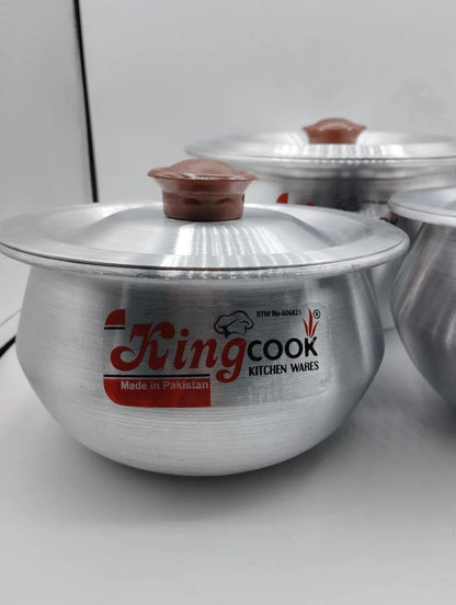 KingCook Aluminium Baby Suprey Milk Pot Set – 3 Pcs Cooking Pots for Daily Kitchen Use - JSJunoon.com