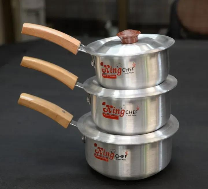 Aluminium Baby Saucepan Set – Mini Small Size Saucepans Pack of 3 Pcs