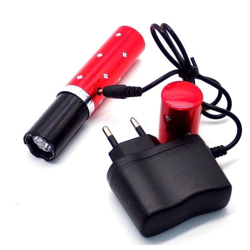 Lipstick-Style Personal Safety Alarm with LED Flashlight – Rechargeable Pocket Alarm (1 Pc, Red)