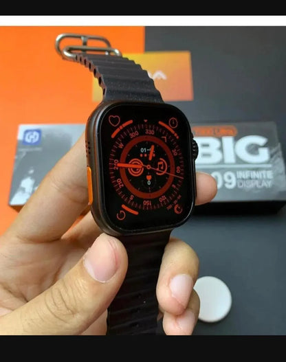T900 Ultra 2 Smart Watch | Bluetooth 5, Heart Rate Monitoring, Fitness Tracking – Orange & Black - JSJunoon.com