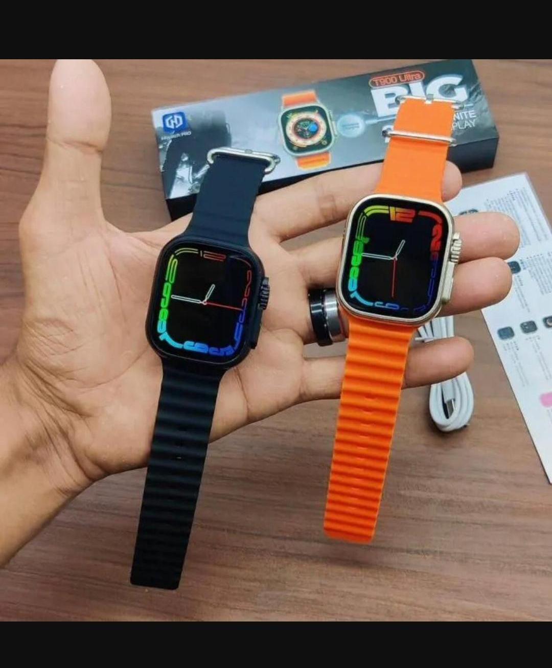 T900 Ultra 2 Smart Watch | Bluetooth 5, Heart Rate Monitoring, Fitness Tracking – Orange & Black