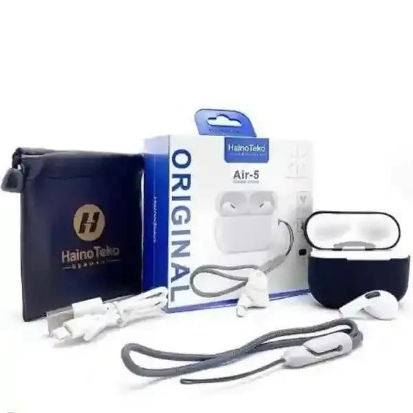 Haino Teko Air-5 White Wireless Airpods Bluetooth 5.3 | Active Noise Cancellation | Long Battery