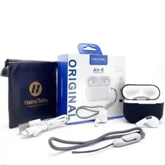 Haino Teko Air-5 White Wireless Airpods Bluetooth 5.3 | Active Noise Cancellation | Long Battery