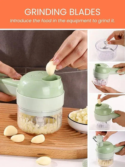 Electric Chopper and Slicer Set – 4 Pcs - JSJunoon.com