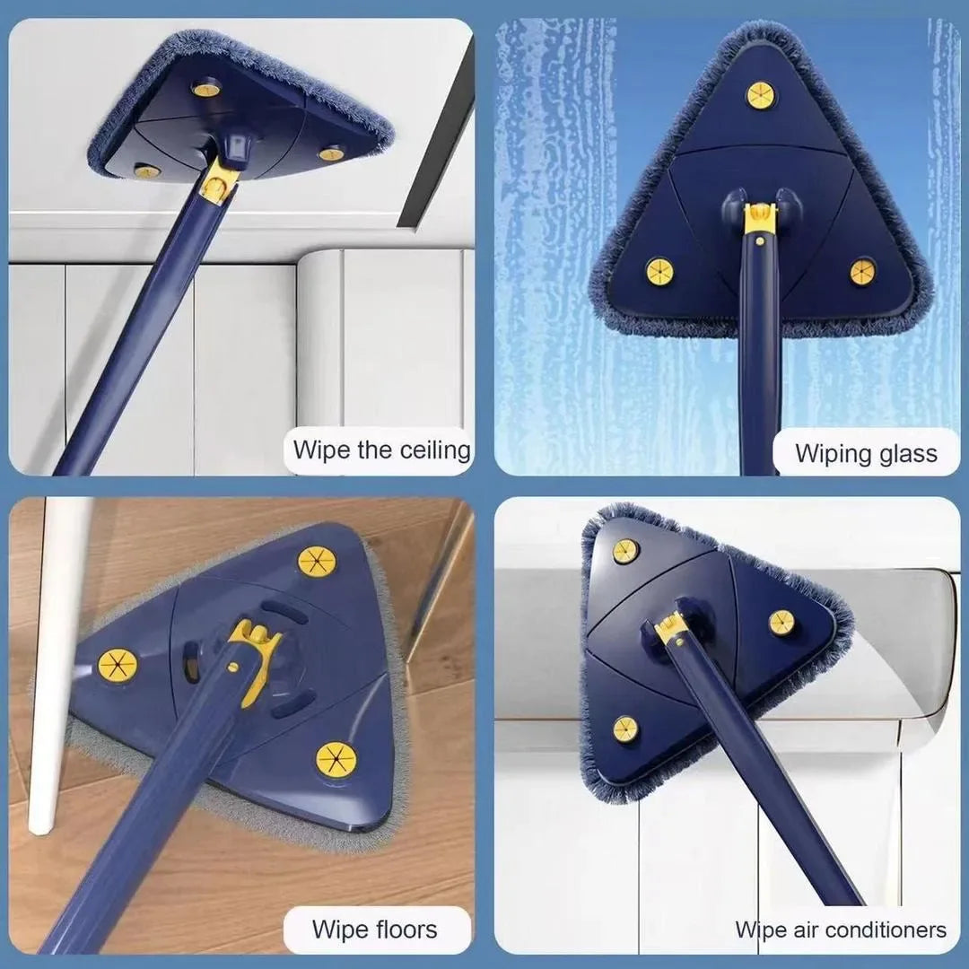 360° Rotating Floor Cleaning Mop – Durable ABS Plastic Handle (Blue) - JSJunoon.com
