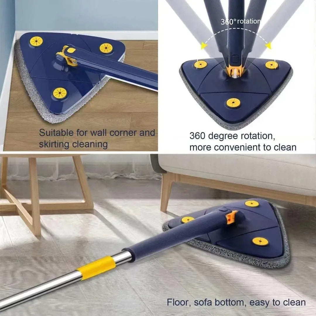360° Rotating Floor Cleaning Mop – Durable ABS Plastic Handle (Blue) - JSJunoon.com