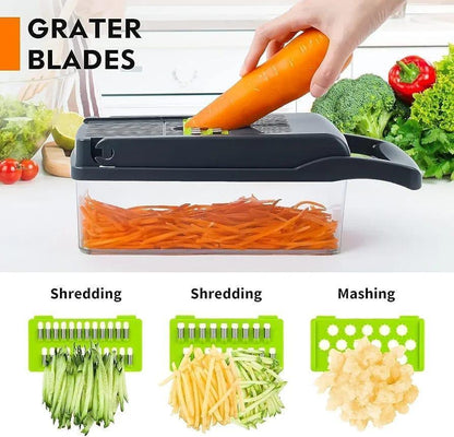 Manual Food Chopper – 16 Pcs Multi-Functional Kitchen Tool - JSJunoon.com