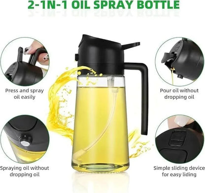 Glass Oil Bottle for Kitchen | Leak Proof Cooking Oil Dispenser | 1 Pc - JSJunoon.com