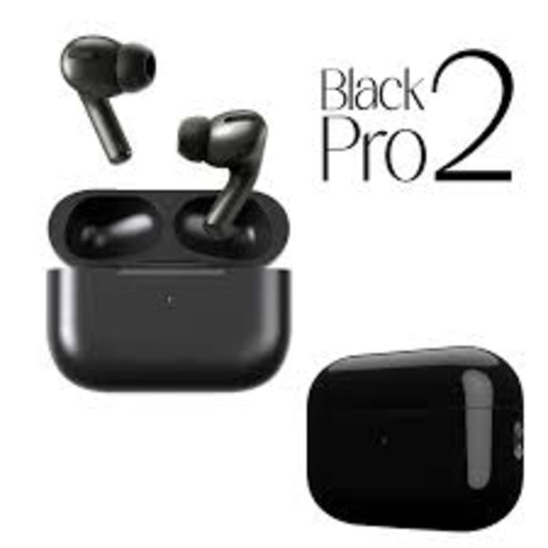 AirPods Pro 2 Black with Buzzer Lanyard & Extra Rubber – Bluetooth 5.3, Fast Charging, Long Batter