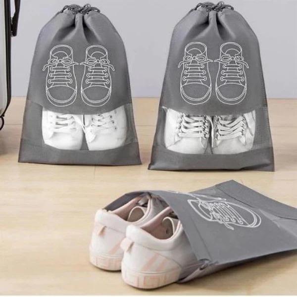 10-Pack Travel Shoe Storage Bags – Grey Non-Woven Organizer - JSJunoon.com