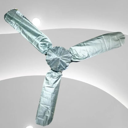 Premium Parachute Ceiling Fan Cover Set of 2 – Plain Silver Dust-Proof Fan Protectors - JSJunoon.com