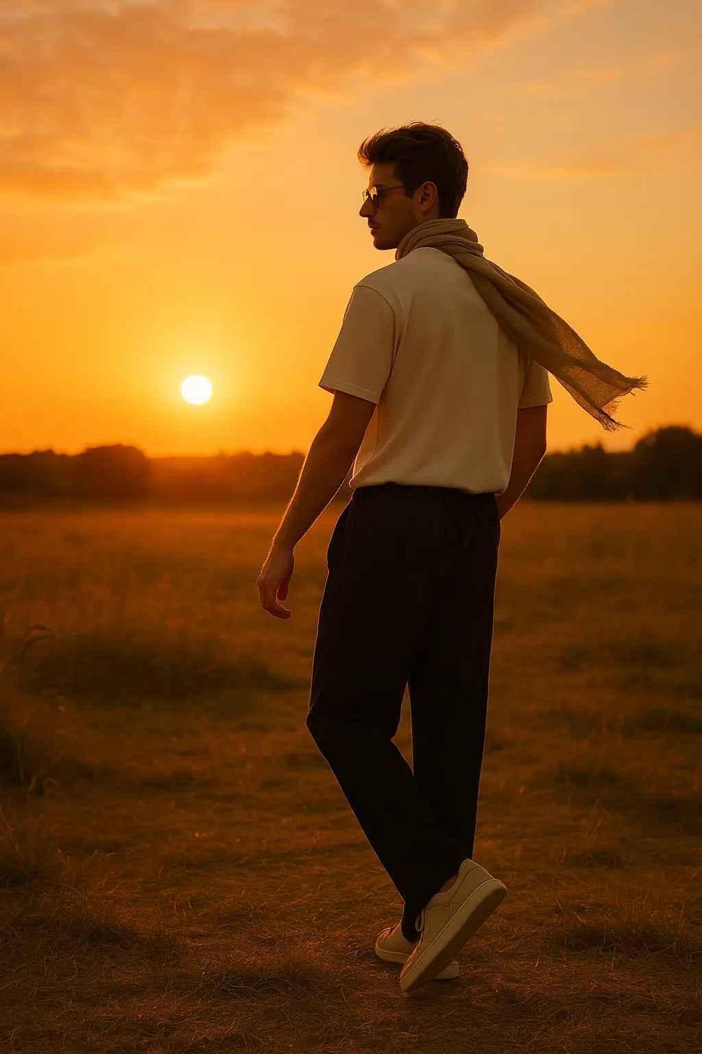 Noir Elegance Men’s Relaxed-Fit Cotton Trousers – Black, Comfortable Plain Pants for Work, Casual & Everyday Wear