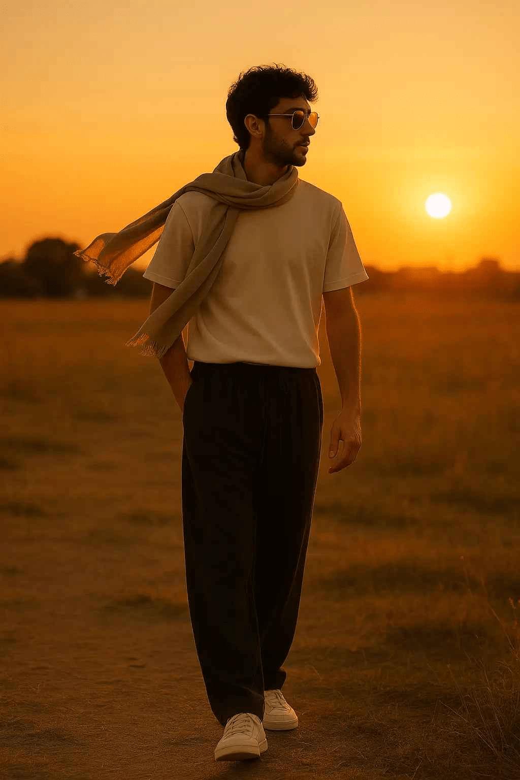 Noir Elegance Men’s Relaxed-Fit Cotton Trousers – Black, Comfortable Plain Pants for Work, Casual & Everyday Wear