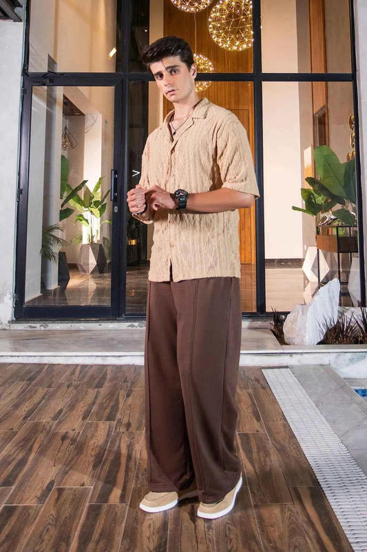 Men’s Relaxed Fit Cotton Trouser – Chocolate Brown, Comfortable Plain Pants for Casual & Everyday Wear