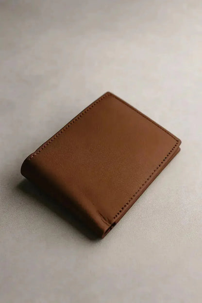 JS JUNOON Minimalist RFID Leather Bi-Fold Wallet – Slim, Secure & Stylish, 1 Pc, Brown/Black - JSJunoon.com