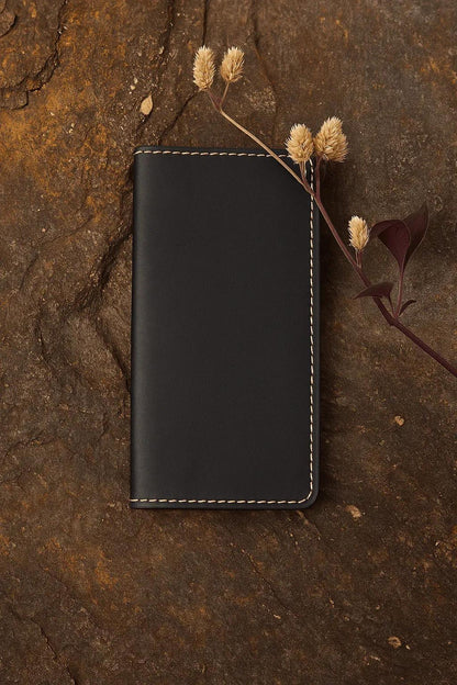 JS JUNOON Rustic Dark Brown Leather Card & Passport Holder – Slim, Pocket-Friendly & Stylish Unisex Wallet, 1 Pc - JSJunoon.com