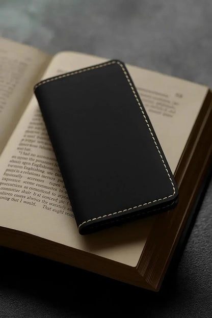 JS JUNOON Rustic Dark Brown Leather Card & Passport Holder – Slim, Pocket-Friendly & Stylish Unisex Wallet, 1 Pc - JSJunoon.com