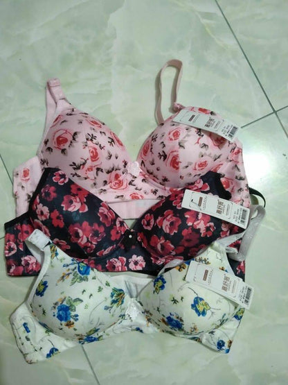JS JUNOON Cotton Printed Comfortable & Breathable Padded Bra – Pink - JSJunoon.com