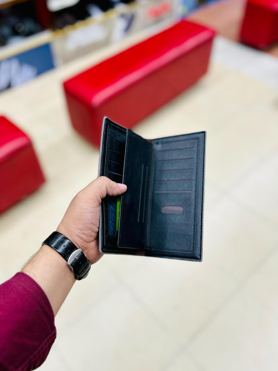 JS JUNOON Men's Premium Leather Wallet – Slim, Stylish & Functional Design, 1 Pc