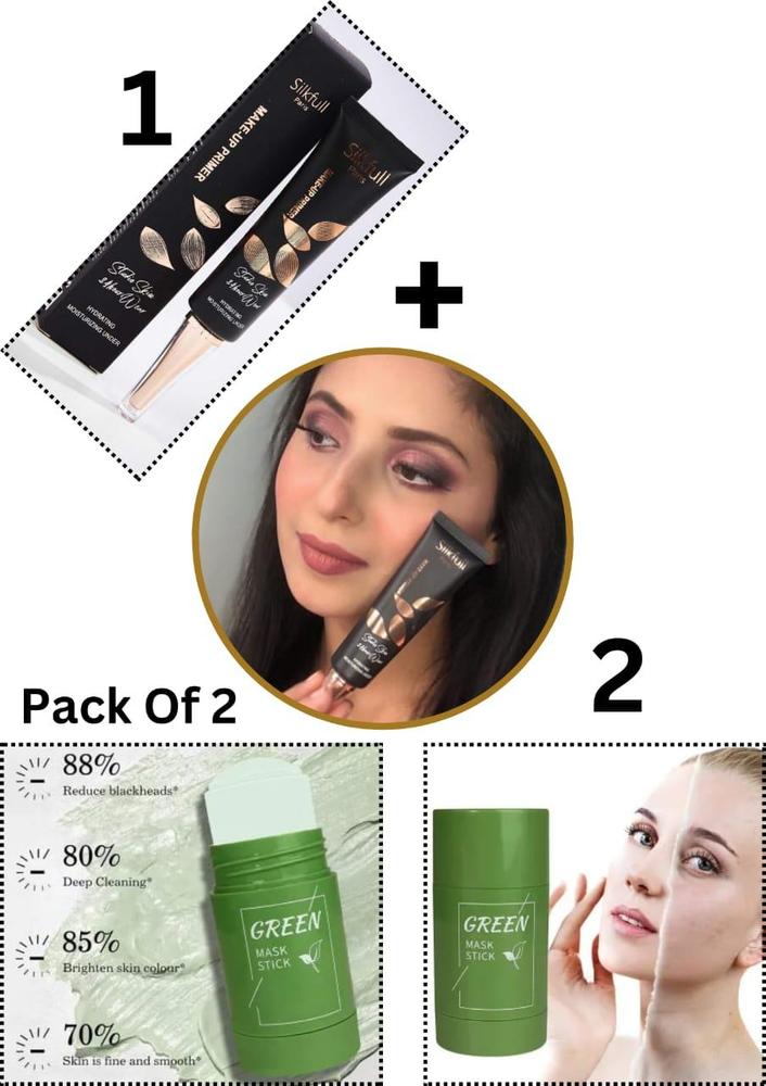 Skin Care Bundle – Green Tea Cleansing Mask & Primer, Perfect Coverage & Pore Care