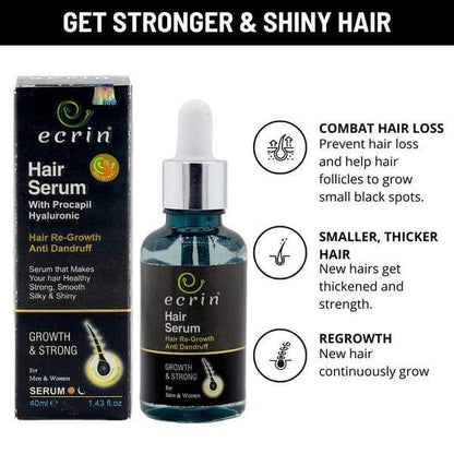 Hair Growth Serum, 40ml – Promotes Hair Regrowth, Strengthens Roots, Fights Dandruff, Adds Shine & Smoothness with Essential Oils - JSJunoon.com