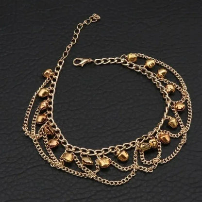 JS Junoon Stunning Gold Plated Pair of Bells Anklet – 2 Pcs Women’s Adjustable Jewelry - JSJunoon.com