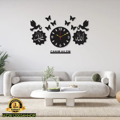 DIY Wall Clock Decoration – Modern MDF Wall Art, 18x14 Inches, Black - JSJunoon.com