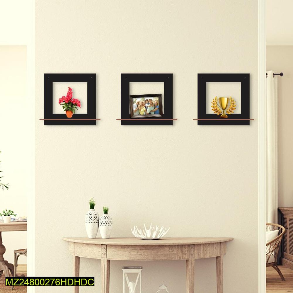 Square Wall Hanging Shelves – Pack of 3 MDF Decorative Shelves, 7 Inch Each