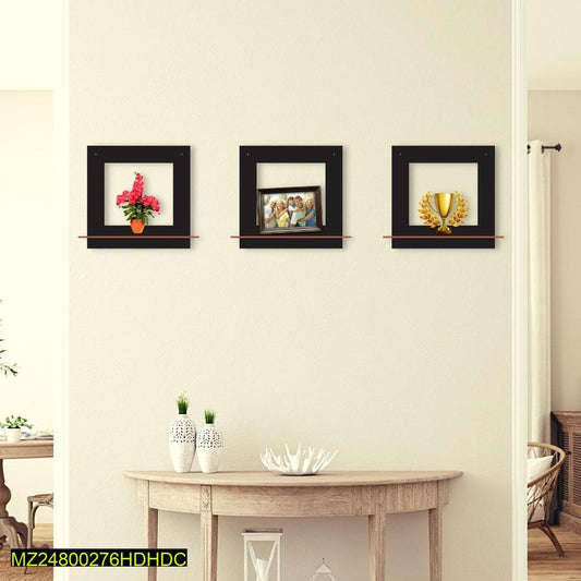 Square Wall Hanging Shelves – Pack of 3 MDF Decorative Shelves, 7 Inch Each