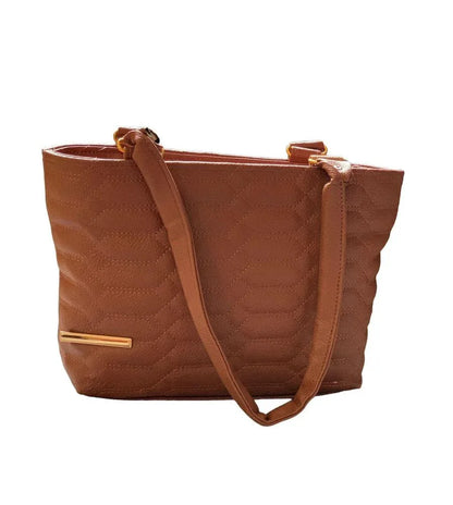 JS Junoon Women’s Rexine Textured Shoulder Bag – Brown, 12×8 Inches with Long Adjustable Strap - JSJunoon.com