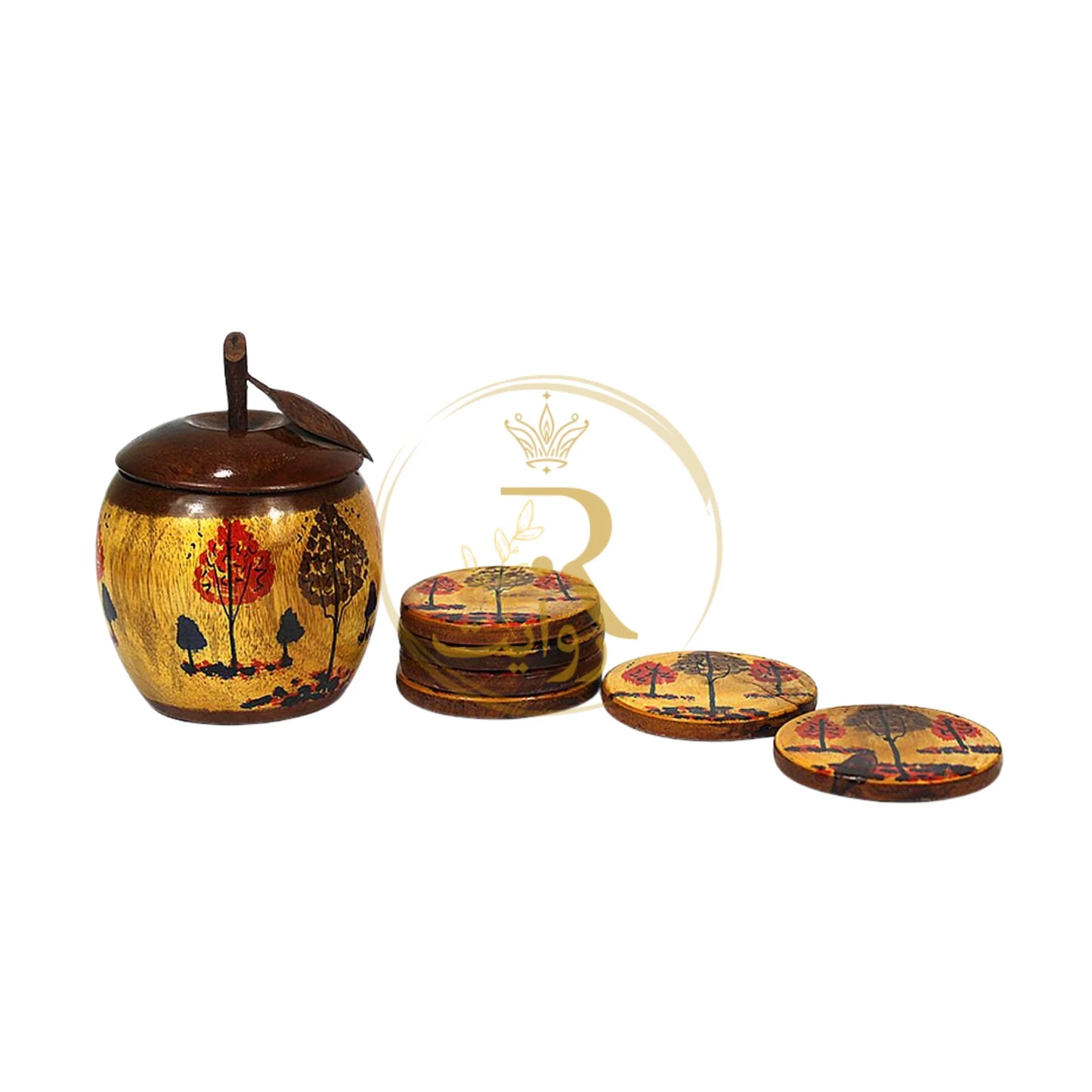 JS Junoon Chenille Wooden Sugar Pot – Handcrafted Kitchen & Table Decor