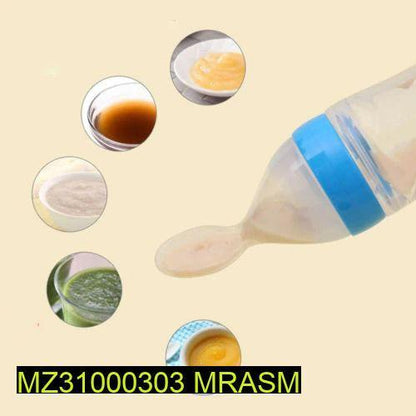 Baby Silicone Feeding Spoon – 90ml Plastic Body with Non-Slip Handle - JSJunoon.com