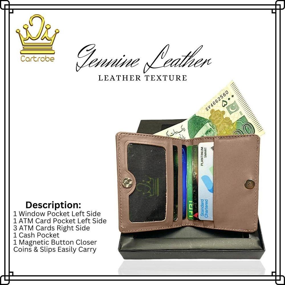 JS JUNOON Men's Smart ATM Card Holder & Cash Wallet – Leather, Slim & Organized, 1 Pc