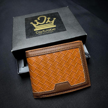 JS JUNOON Men's PU Leather Wallet – 6 Card Holder Pockets, Zipper Compartment, Textured Design, 1 Pc - JSJunoon.com